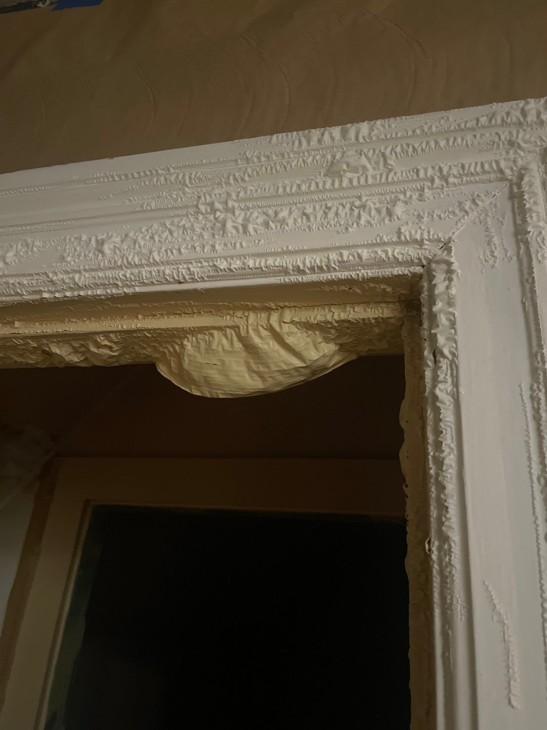 GreenEZ Furniture Stripper bubbling up old paint on indoor door trim