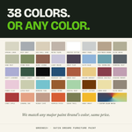 All 38 Satin Dreams furniture paint colors plus custom color matching to any major paint brand at the same price