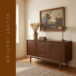 Sideboard painted in Satin Dreams Velvet Leather deep chocolate brown furniture paint